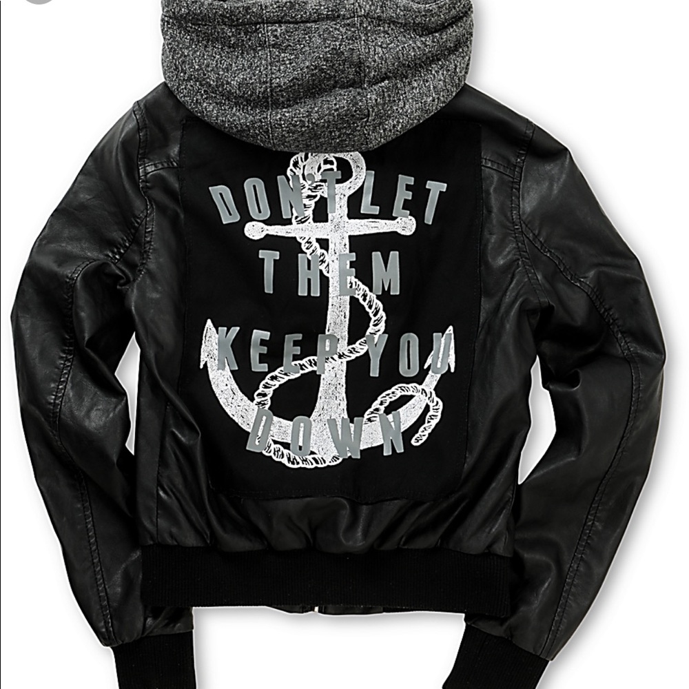 *NWOT* Glamour Kills Anchors Faux Leather Jacket